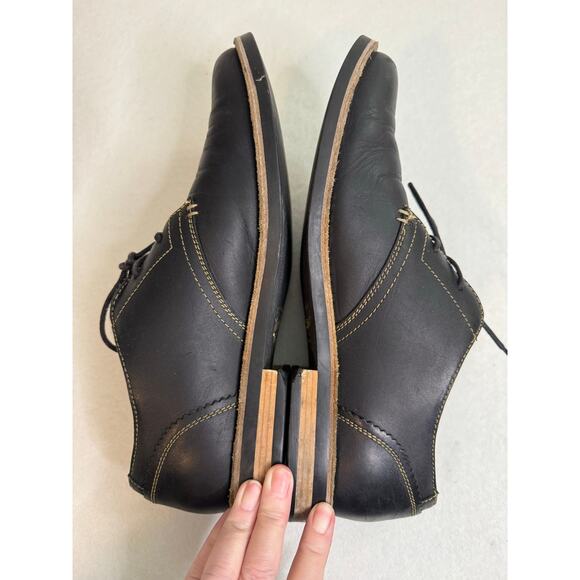 Original Penguin by Munsingwear Waylon Black Leather Derby Shoes Black 9.5 main image 9
